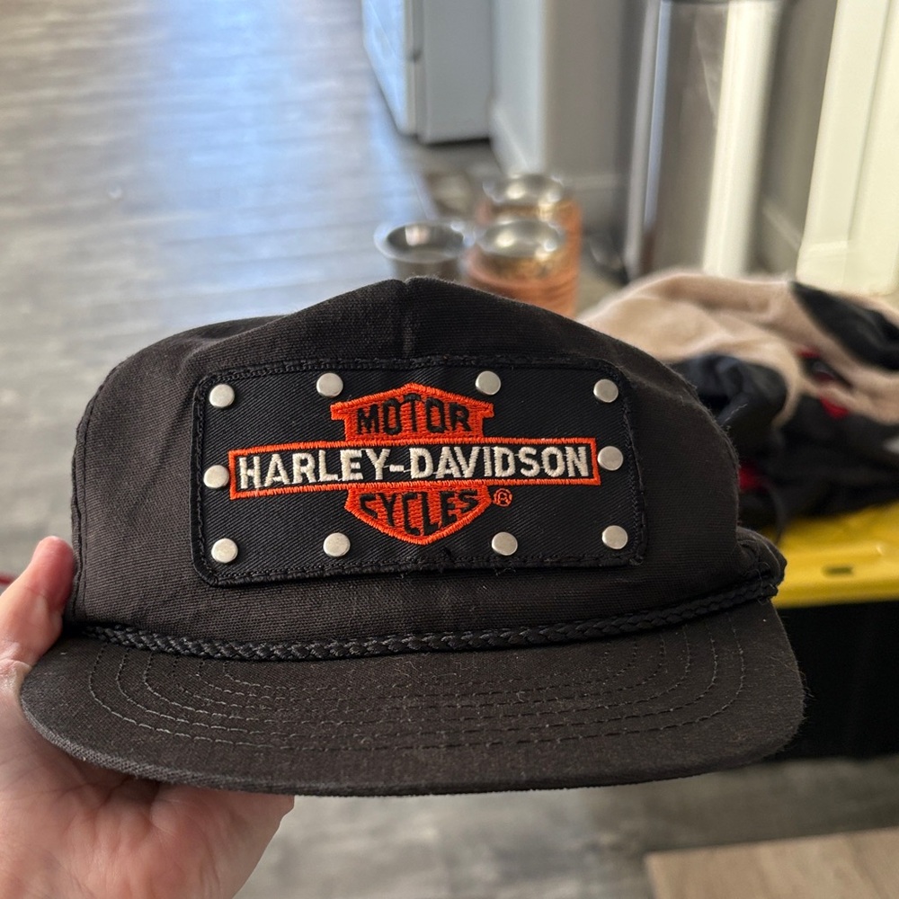 Harley-Davidson Black Hat with Orange Logo